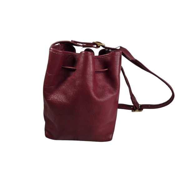 Vtg Coach red leather legacy drawstring bucket bag purse adr 9966
